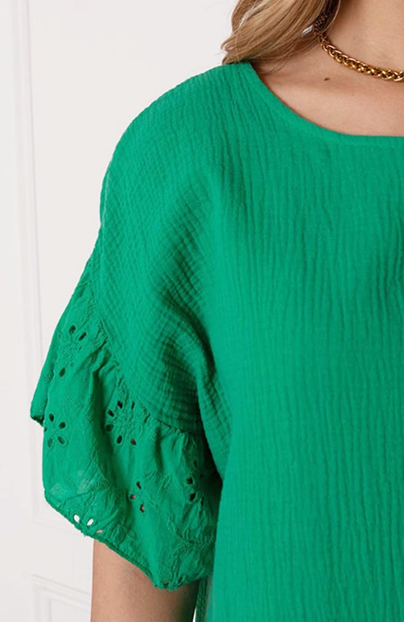 Detailed Katoenen Jurk Robin Bright Green – shoparchief — foto 6