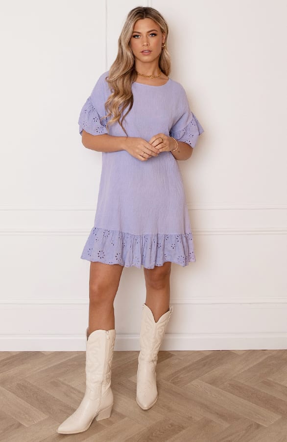 Detailed Katoenen Jurk Robin Lila – shoparchief — foto 7