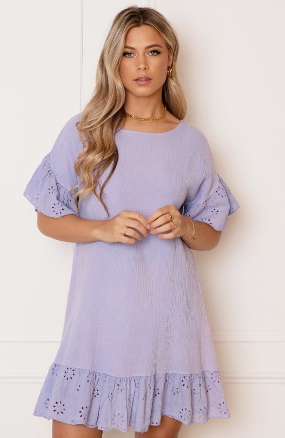 Detailed Katoenen Jurk Robin Lila – shoparchief — foto 2