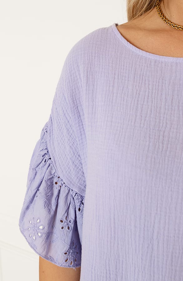 Detailed Katoenen Jurk Robin Lila – shoparchief — foto 6