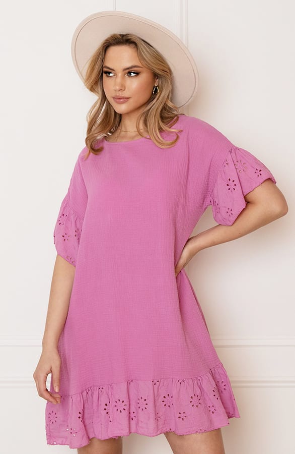 Detailed Katoenen Jurk Robin Roze – shoparchief — foto 2