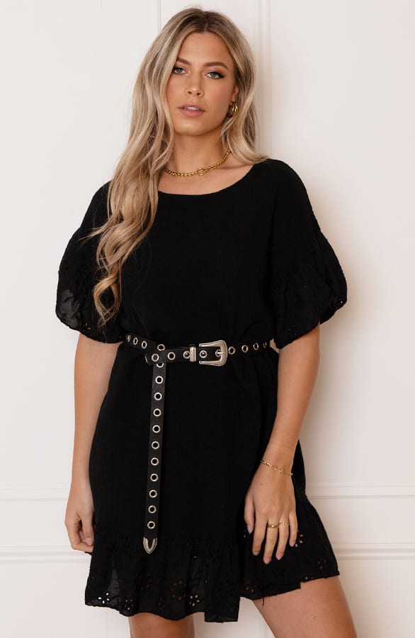 Zilveren Ringen Riem Famke Zwart – shoparchief — foto 2