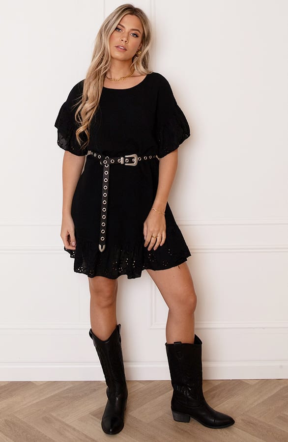 Detailed Katoenen Jurk Robin Zwart – shoparchief — foto 7