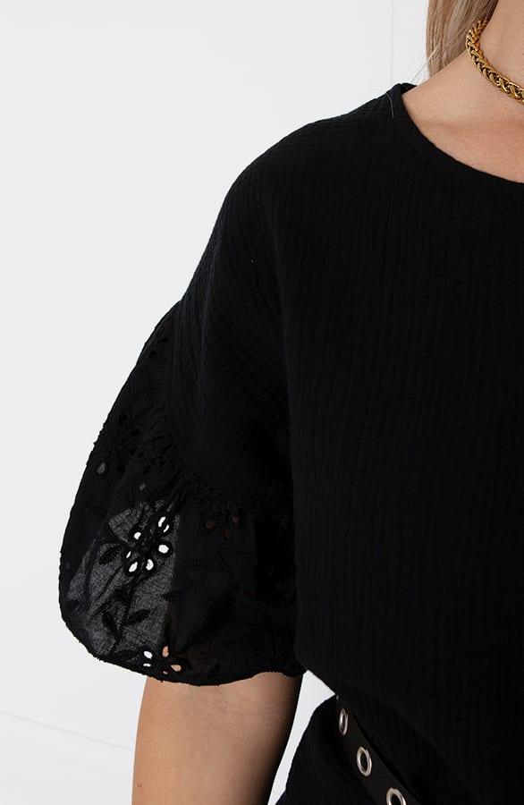 Detailed Katoenen Jurk Robin Zwart – shoparchief — foto 6