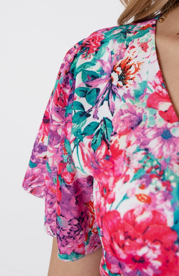 Floral Print Playsuit Sarina Roze Blauw – shoparchief — foto 5