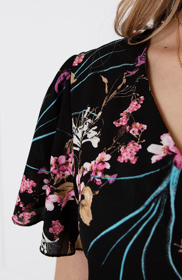 Floral Print Playsuit Sarina Roze Zwart – shoparchief — foto 9
