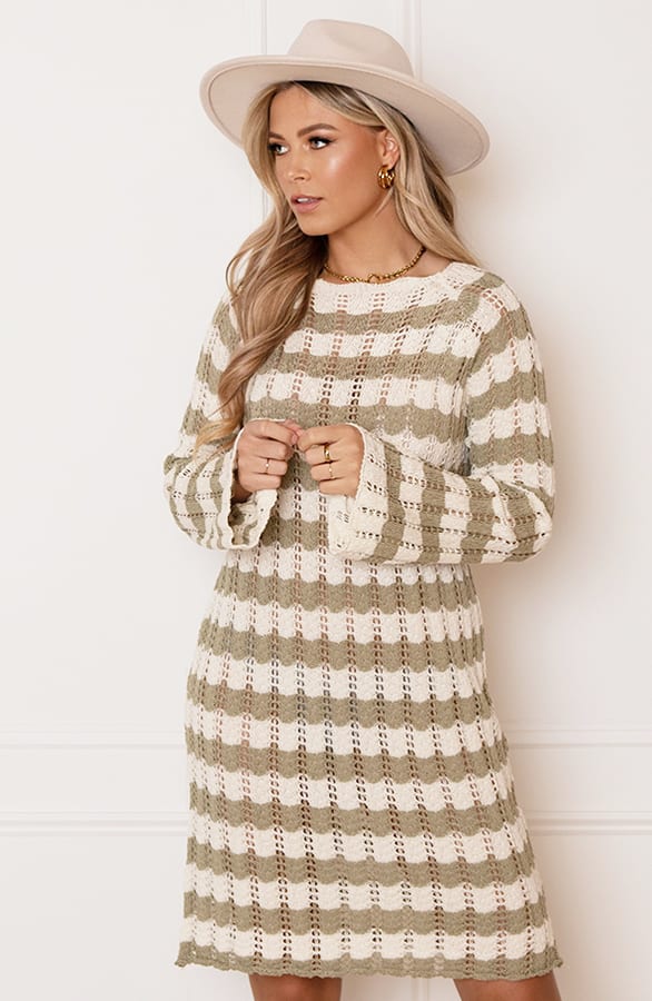 Gehaakte Wavy Jurk Maura Army Ecru – shoparchief — foto 2