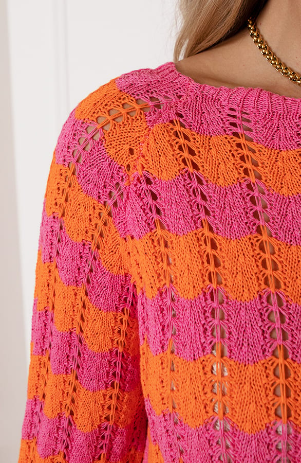 Gehaakte Wavy Jurk Maura Roze Oranje – shoparchief — foto 5