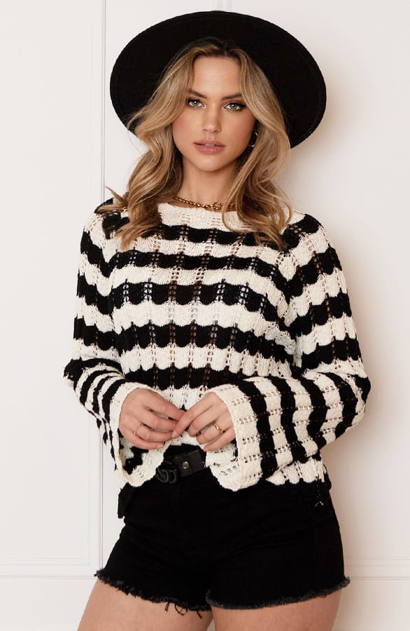Gehaakte Wavy Top Crissie Zwart Ecru – shoparchief — foto 3