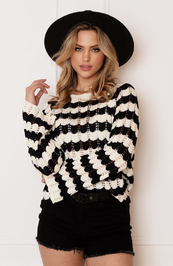 Gehaakte Wavy Top Crissie Zwart Ecru – shoparchief — foto 2