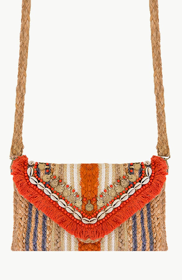 Gevlochten Boho Tas Gia Oranje – shoparchief