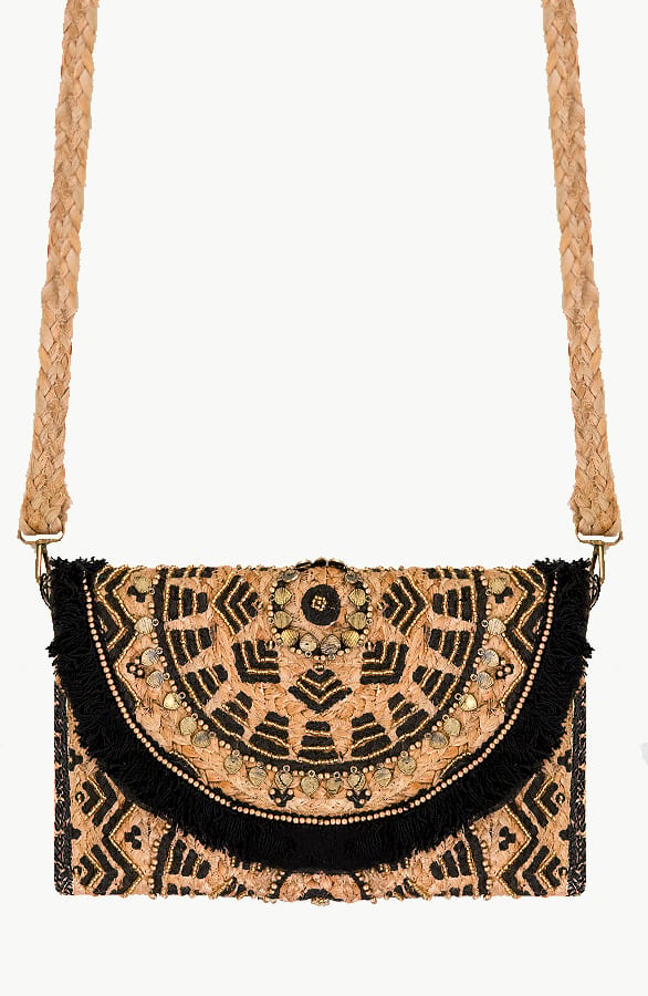 Gevlochten Boho Tas Gia Zwart – shoparchief