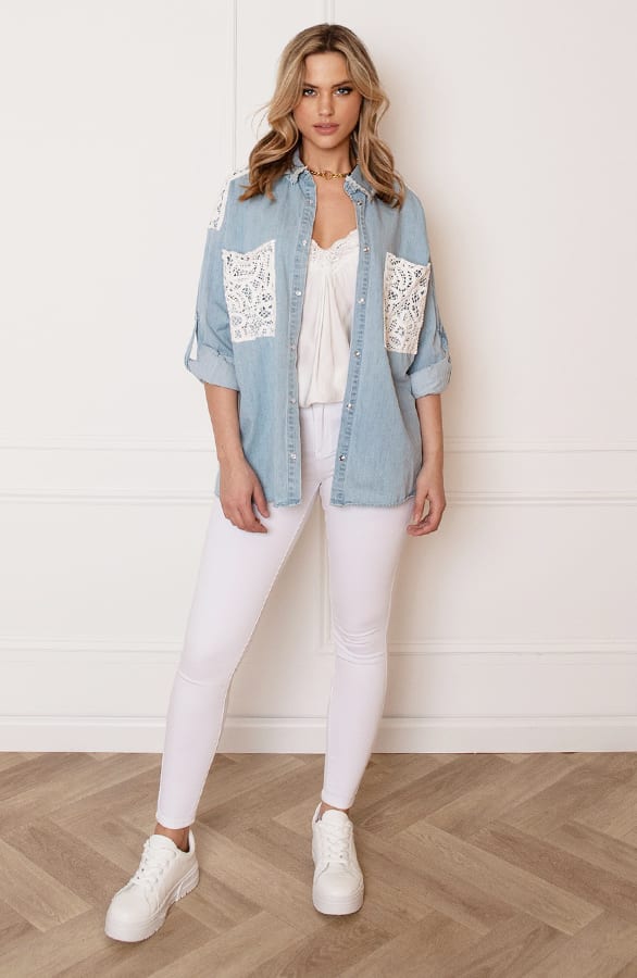 Kanten Detail Blouse Lela – shoparchief — foto 8
