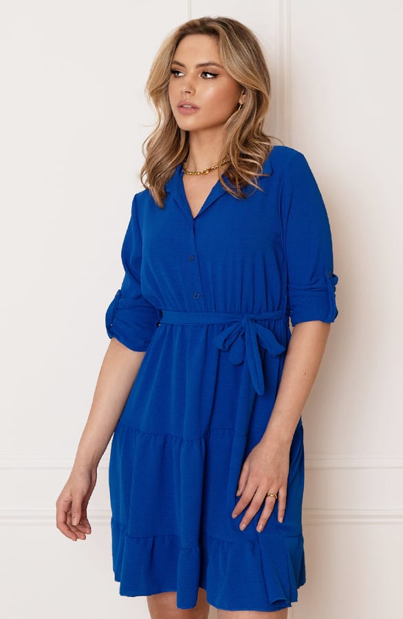 Laagjes Strik Jurk Rina Kobalt – shoparchief — foto 3