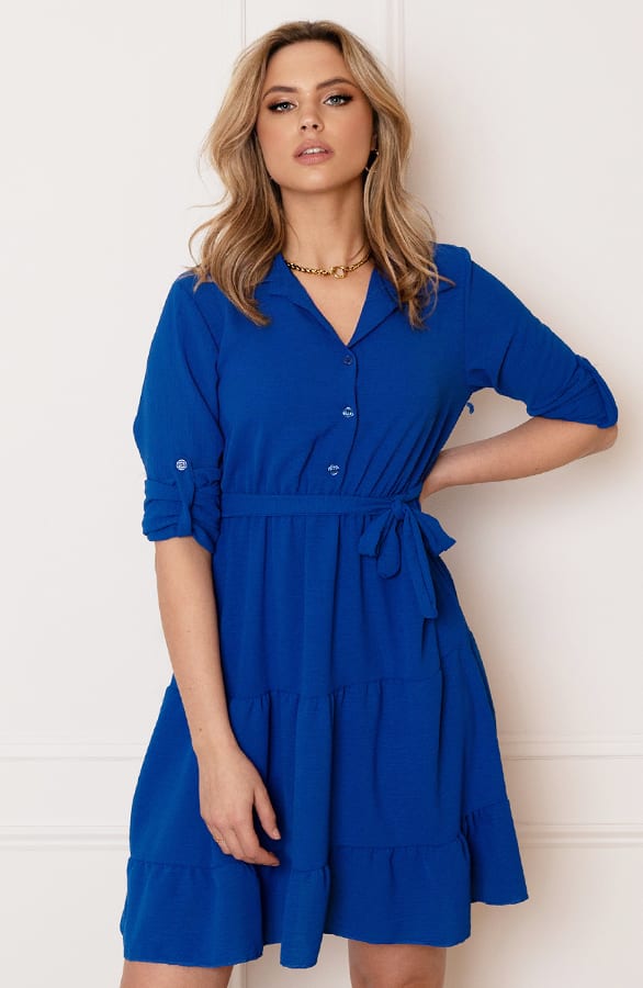 Laagjes Strik Jurk Rina Kobalt – shoparchief — foto 2