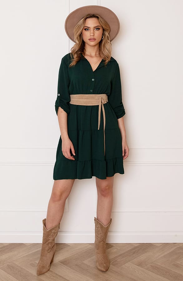 Laagjes Strik Jurk Rina Smaragd – shoparchief — foto 7