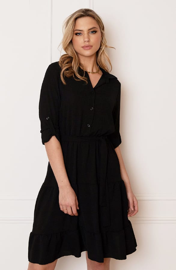 Laagjes Strik Jurk Rina Zwart – shoparchief — foto 2