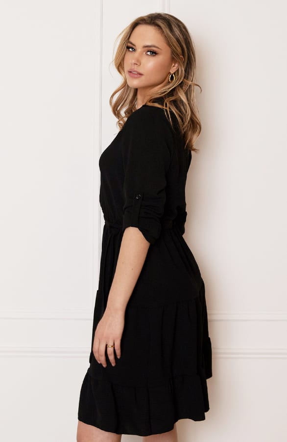 Laagjes Strik Jurk Rina Zwart – shoparchief — foto 3