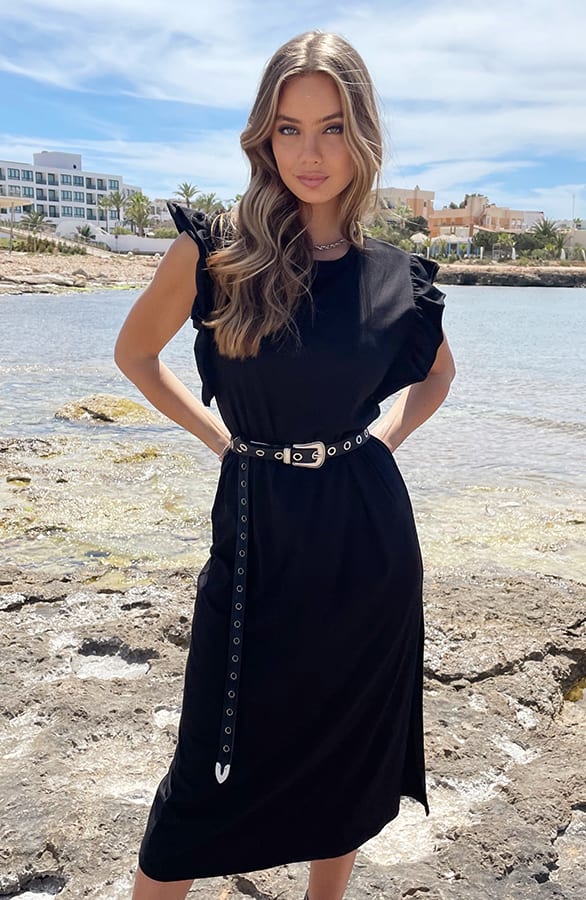 Zilveren Ringen Riem Famke Zwart – shoparchief — foto 4
