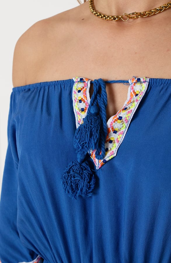 Maxi Offshoulder Jurk Laila Kobalt – shoparchief — foto 9