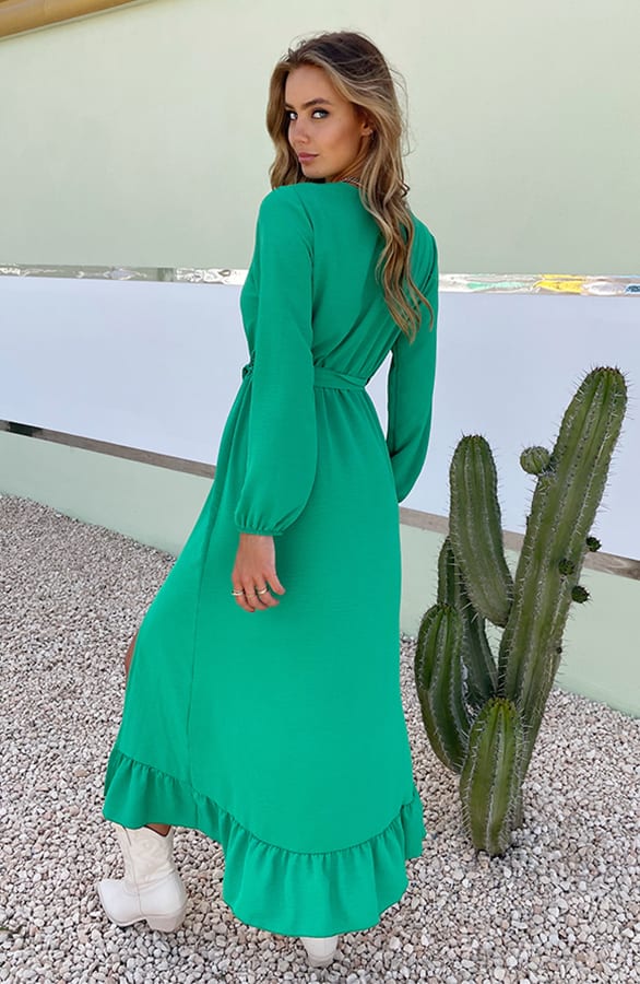 Maxi Strik Jurk Elize Bright Green – shoparchief — foto 3