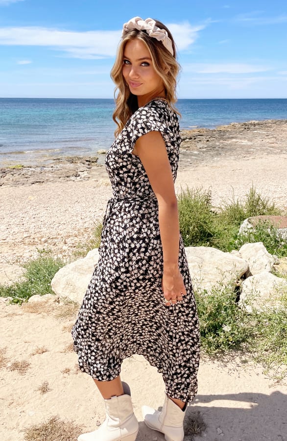 Midi Jurk Floral Jenny Taupe – shoparchief — foto 2