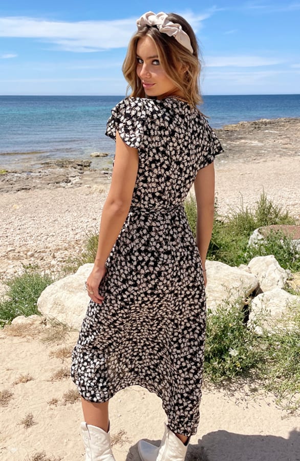 Midi Jurk Floral Jenny Taupe – shoparchief — foto 3