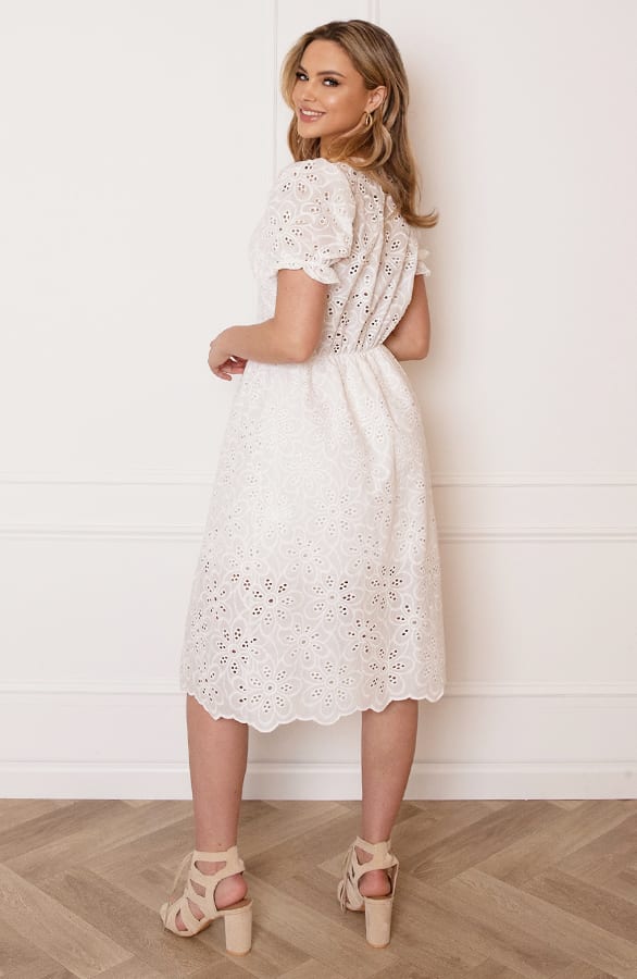 Midi V-hals Jurk Macy Ecru – shoparchief — foto 9