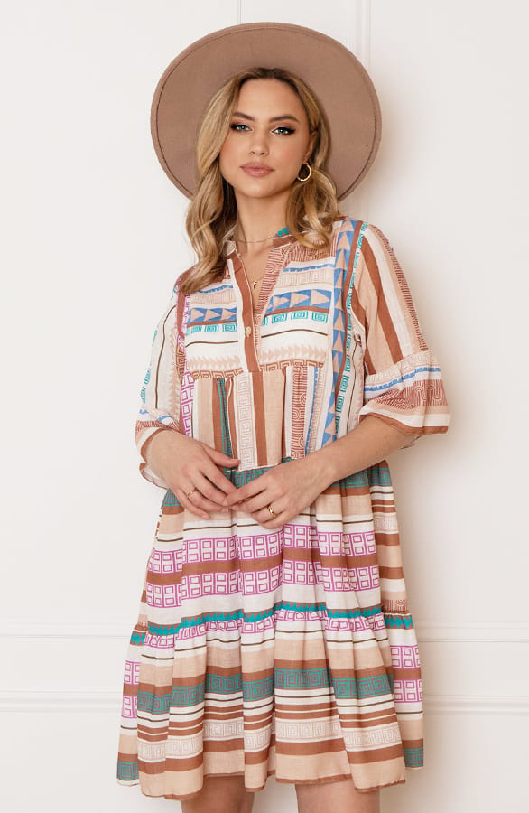 Print Tuniek Charly Multicolor Beige – shoparchief — foto 6
