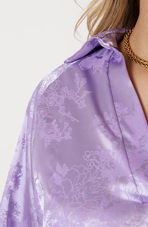 Silk Bloemen Print Blouse Djune Lila – shoparchief — foto 5