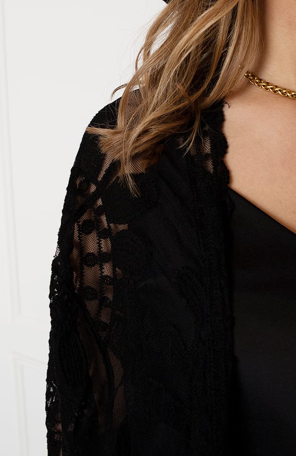 Strandkaftan Geborduurd Bonita Zwart – shoparchief — foto 5
