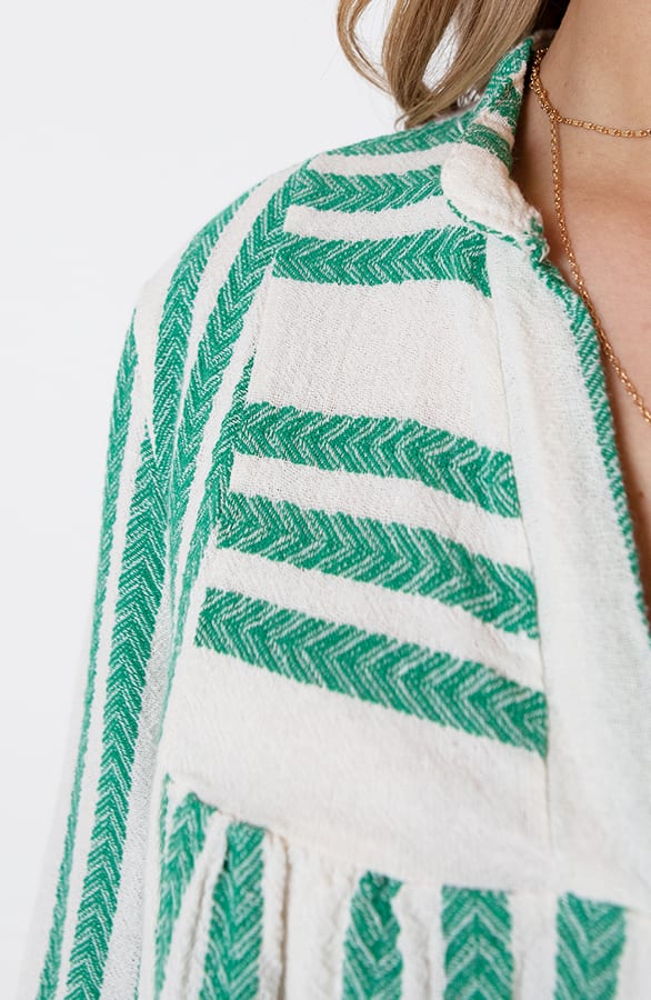 Strepen Kelim Tuniek Lien Bright Green – shoparchief — foto 4