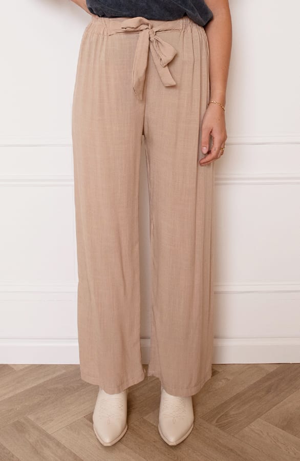 Strik Broek Linnen Elles Beige – shoparchief — foto 7