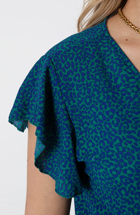 Strik Jurk Panterprint Jade Kobalt – shoparchief — foto 12