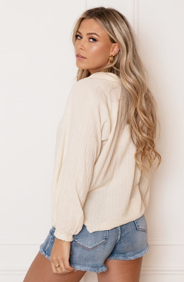 Trendy Cotton Blouse Jane Beige – shoparchief — foto 5