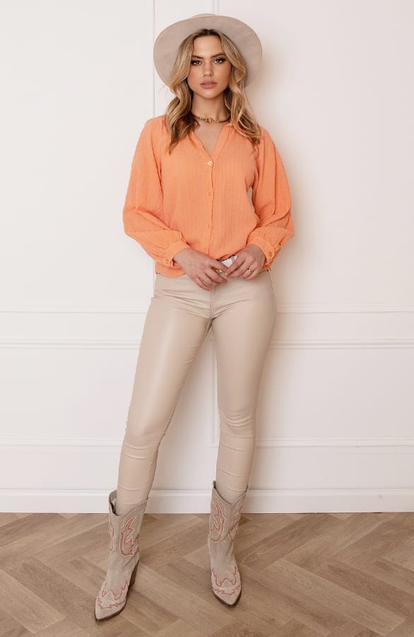 Trendy Cotton Blouse Jane Koraal – shoparchief — foto 10