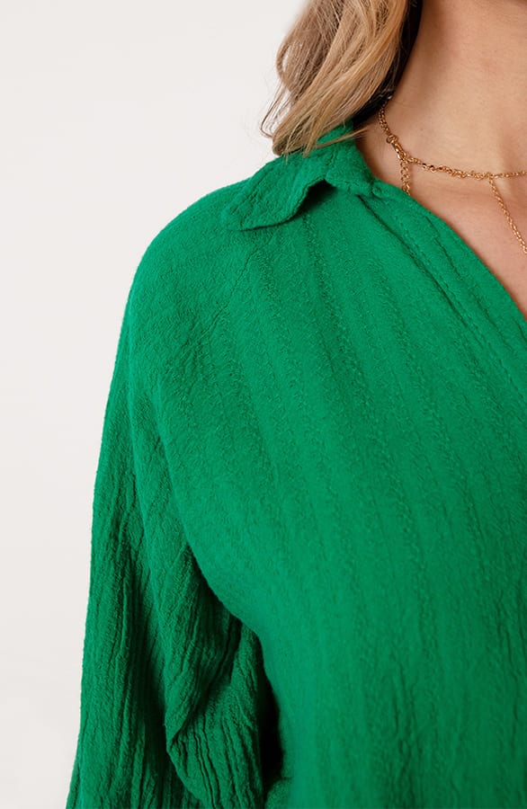 Trendy Cotton Blouse Jane Bright Green – shoparchief — foto 8