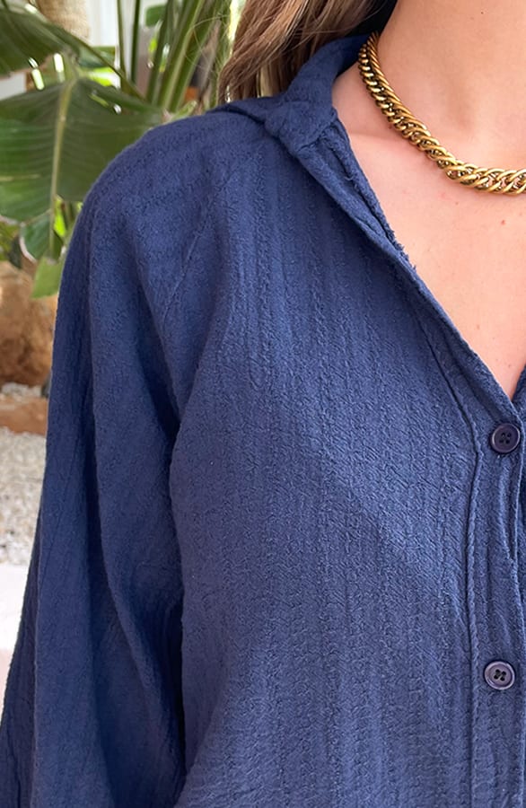 Trendy Cotton Blouse Jane Marine – shoparchief — foto 5