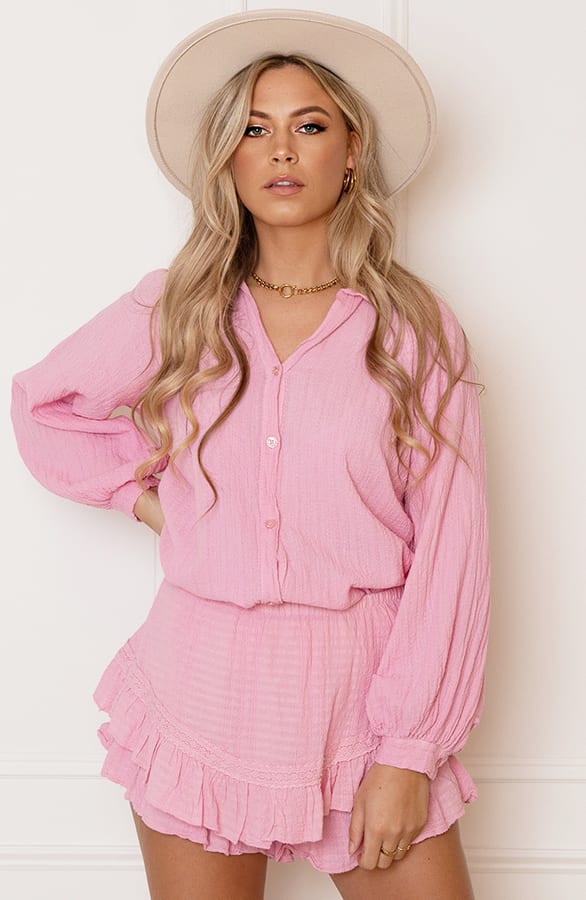 Blouse Katoen Feminine Roze – shoparchief — foto 12