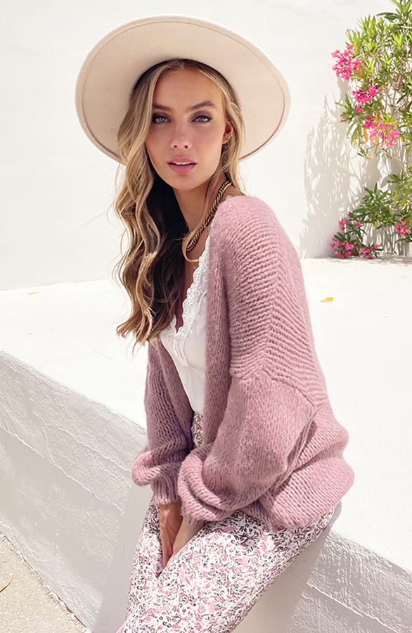 Trendy Vest Gebreid Skye Dust Roze – shoparchief — foto 3