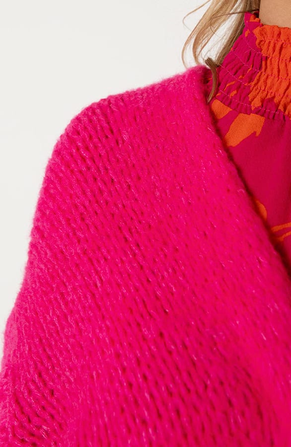 Trendy Vest Gebreid Skye Fuchsia – shoparchief — foto 6
