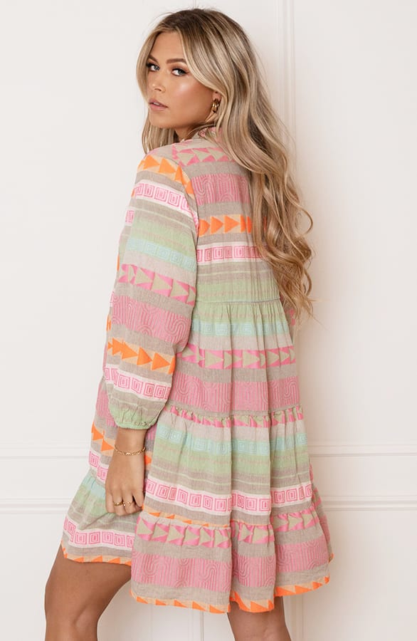V-hals Print Tuniek Evita Multicolor – shoparchief — foto 14