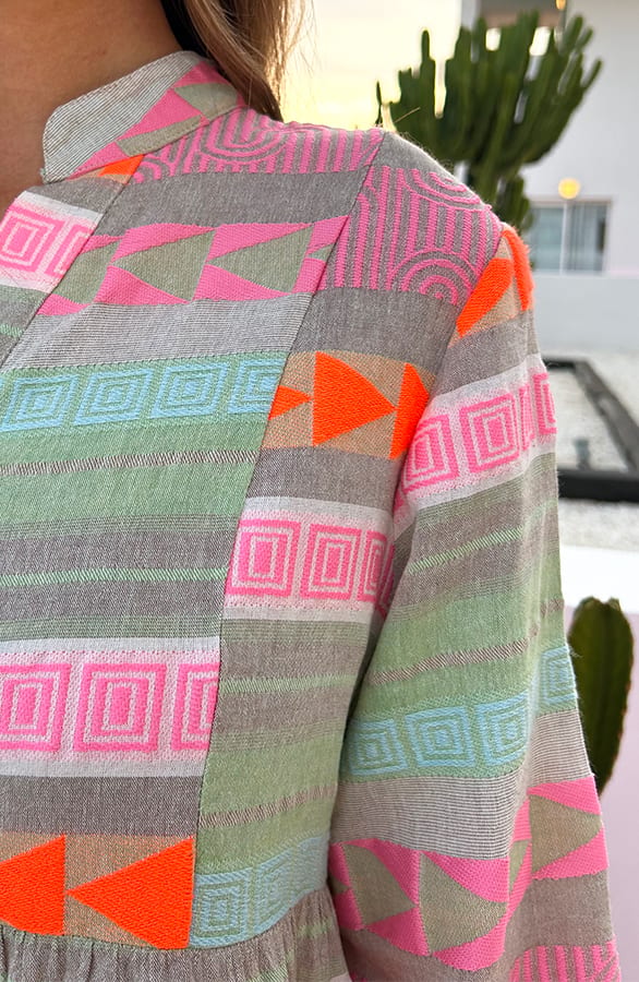 V-hals Print Tuniek Evita Multicolor – shoparchief — foto 9