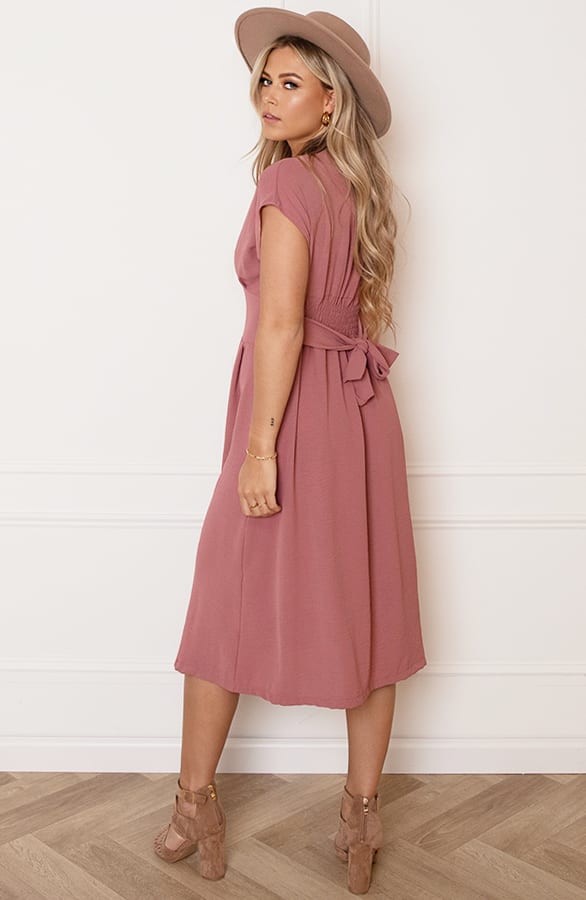 V-hals strik Jurk Fea Dust Roze – shoparchief — foto 4