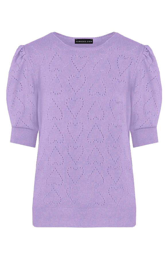 Zachtgebreide Hartjes Top Yaela Lila – shirts & tops — foto 14