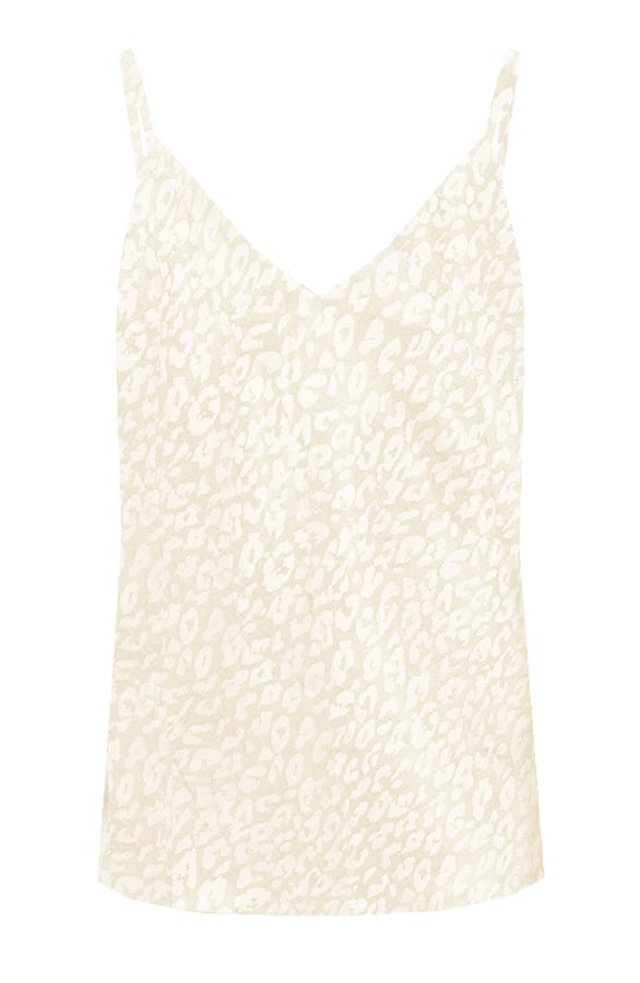Zijden Panterprint Top Lianne Beige – shoparchief