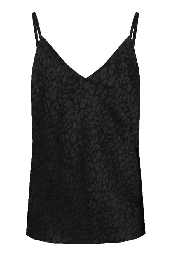 Zijden Panterprint Top Lianne Zwart – shoparchief
