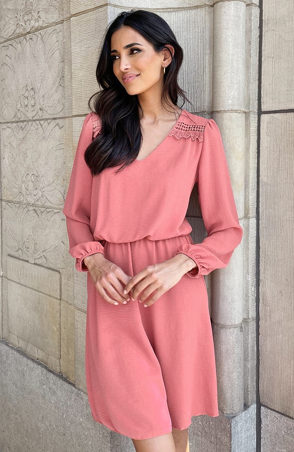 Detailed Dress Jaimy Dust Roze – shoparchief — foto 2