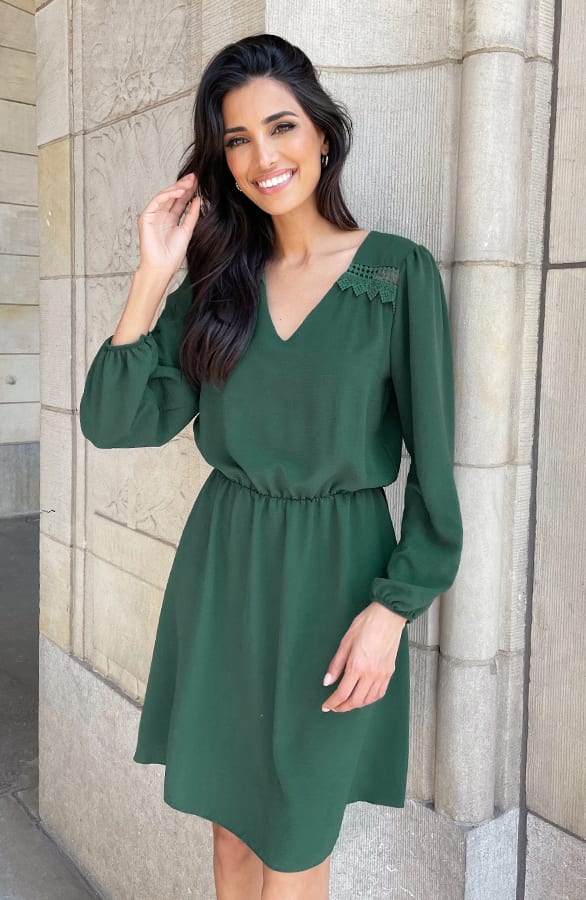 Detailed Dress Jaimy Smaragd – shoparchief — foto 2