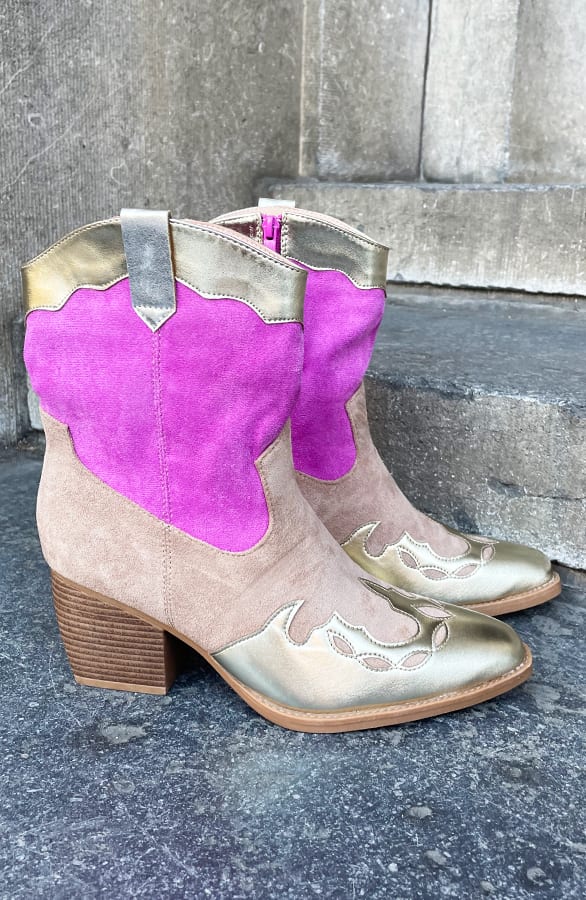 Exclusive Cowboyboots Ines Gold Magenta – shoparchief